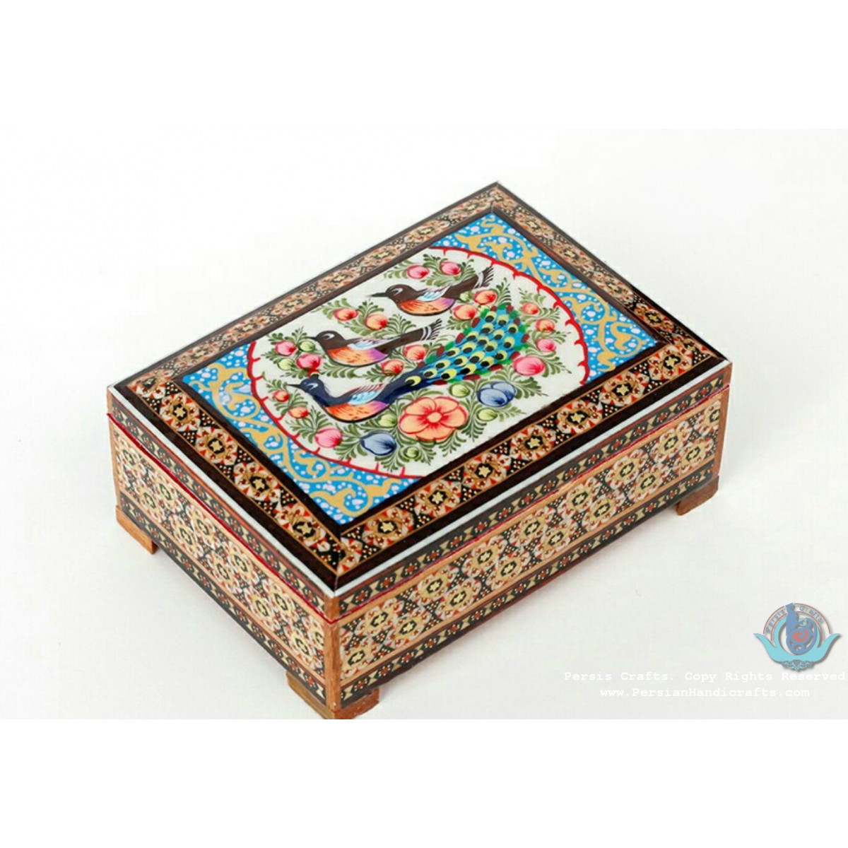 Khatam Wood Marquetry Jewelry Box with Miniature PKH1059